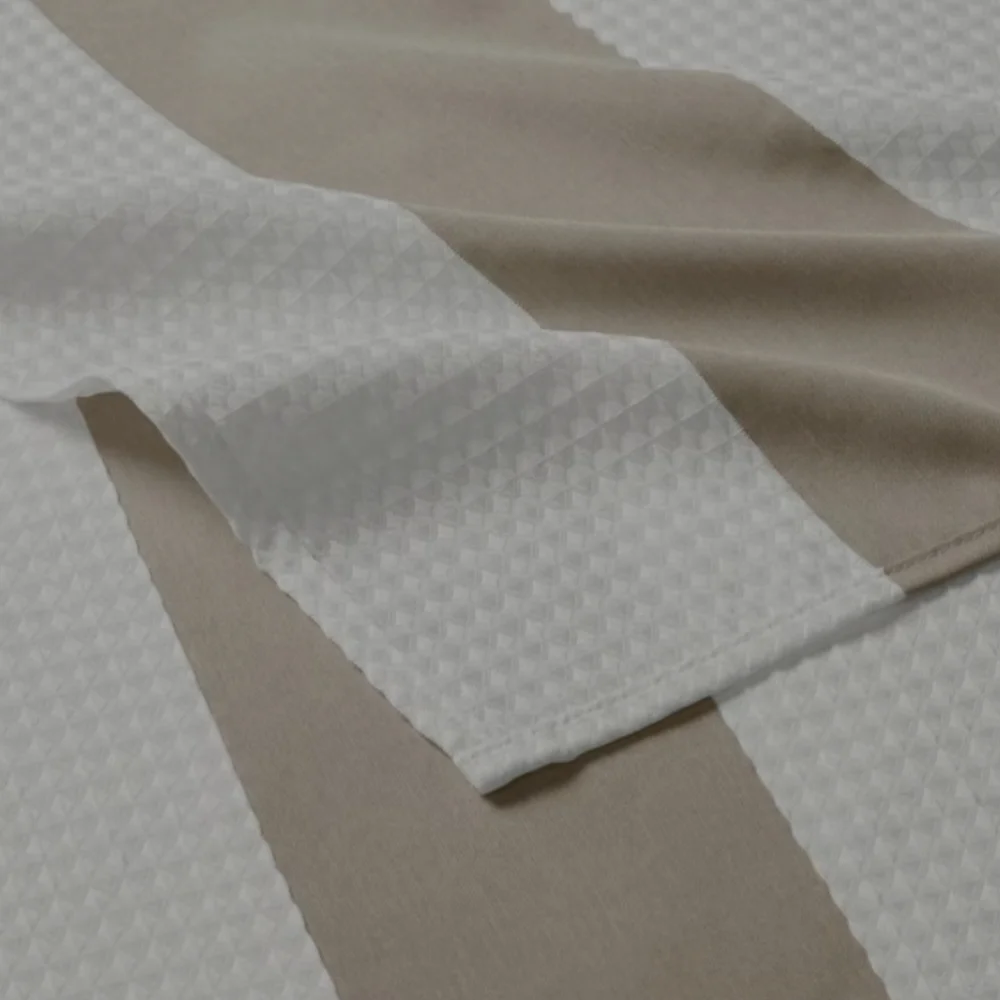Madison Park Spa Waffle Taupe 72x72 Shower Curtain 3M Scotchgard Repellent